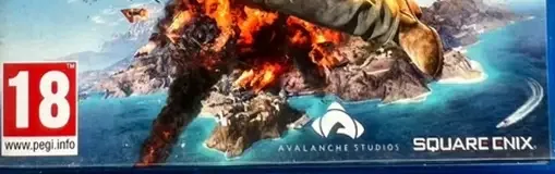 Just Cause 3, the PEGI square on its front