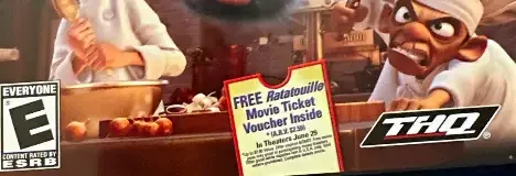 Ratatouille, the ESRB box on its front