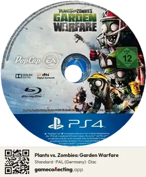 Plants vs. Zombies: Garden Warfare PlayStation 4, PAL disc