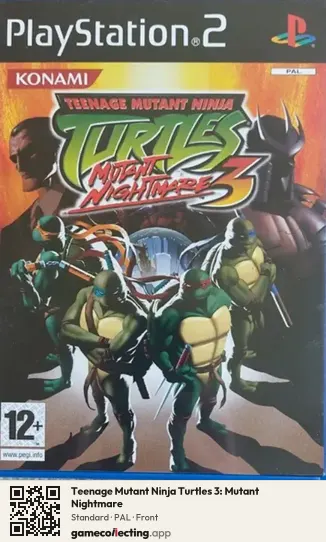 Teenage Mutant Ninja Turtles 3: Mutant Nightmare PlayStation 2, PAL box front