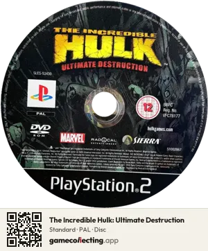 The Incredible Hulk: Ultimate Destruction PlayStation 2, PAL disc