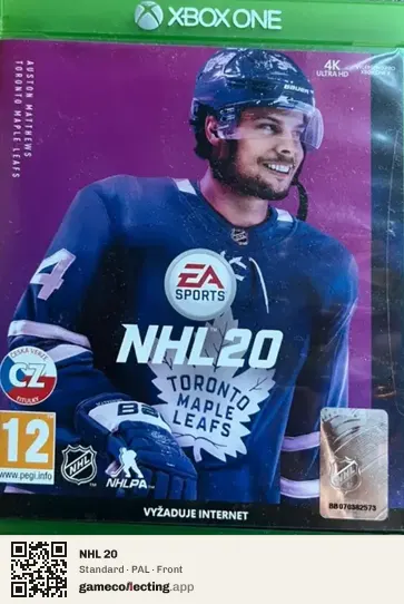 NHL 20 Xbox One, PAL box front