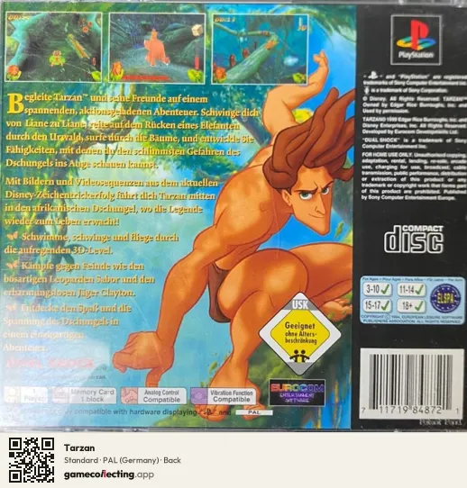 Tarzan PlayStation, Germany box back