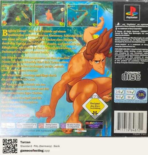 Tarzan PlayStation, Germany box back