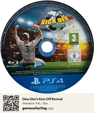 Dino Dini's Kick Off Revival PlayStation 4, PAL disc