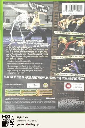 Fight Club Xbox, PAL box back