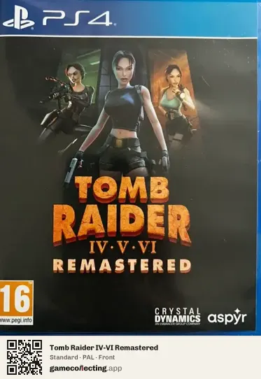 Tomb Raider IV-VI Remastered PlayStation 4, PAL box front