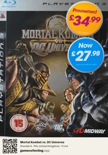 Mortal Kombat vs. DC Universe PlayStation 3, United Kingdom box front
