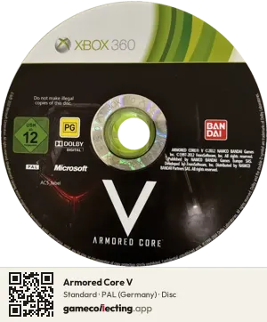 Armored Core V Xbox 360, PAL disc