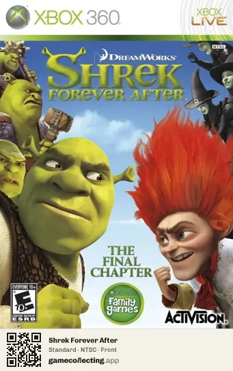 Shrek Forever After Xbox 360, NTSC box front