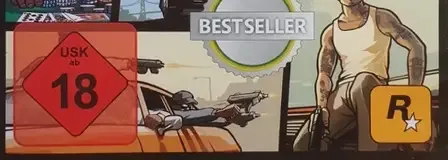 Grand Theft Auto: San Andreas, the USK square on its front