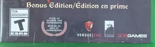 The Banner Saga Trilogy, the ESRB box on its front