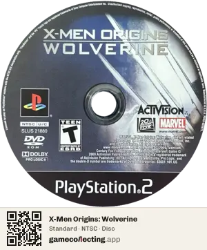 X-Men Origins: Wolverine PlayStation 2, NTSC disc