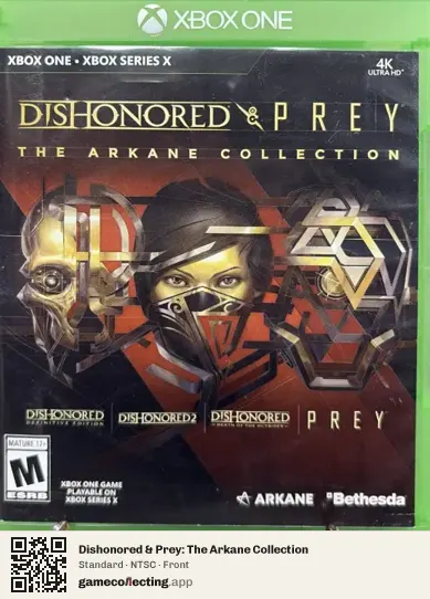 Dishonored & Prey: The Arkane Collection Xbox One, NTSC box front