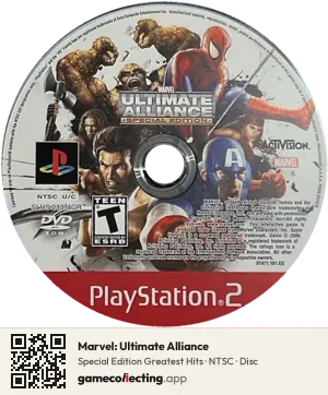 Marvel: Ultimate Alliance PlayStation 2, NTSC disc