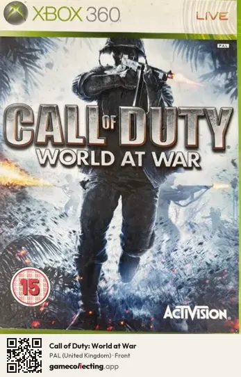 Call of Duty: World at War Xbox 360, United Kingdom box front