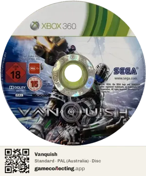 Vanquish Xbox 360, PAL disc