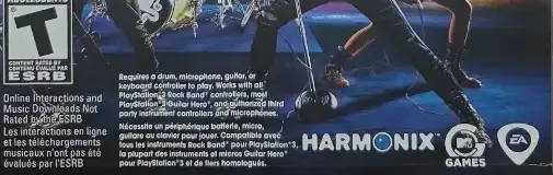 Rock Band 3, the ESRB box on its front