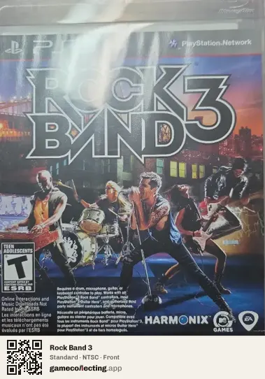 Rock Band 3 PlayStation 3, NTSC box front