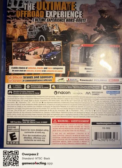 Overpass 2 PlayStation 5, NTSC box back