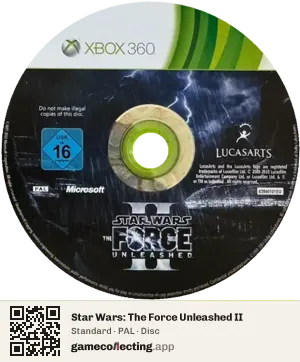 Star Wars: The Force Unleashed II Xbox 360, PAL disc