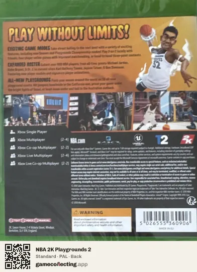 NBA 2K Playgrounds 2 Xbox One, PAL box back