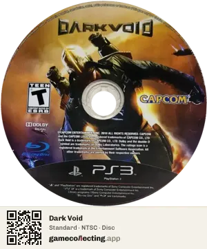 Dark Void PlayStation 3, NTSC disc