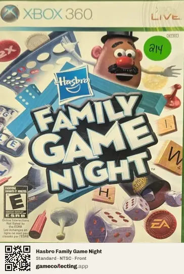Hasbro Family Game Night Xbox 360, NTSC box front