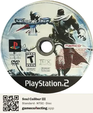 Soul Calibur III PlayStation 2, NTSC disc
