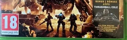 Gears Tactics, the PEGI square on its front