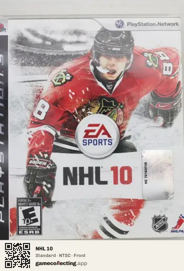 NHL 10 PlayStation 3, NTSC box front