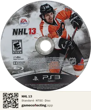 NHL 13 PlayStation 3, NTSC disc
