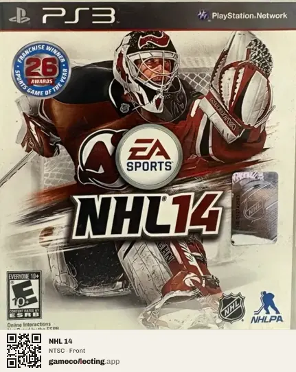 NHL 14 PlayStation 3, NTSC box front