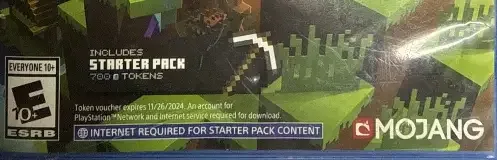 Minecraft, the ESRB box on its front