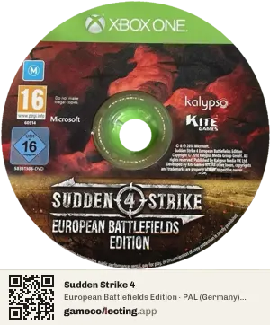 Sudden Strike 4 Xbox One, PAL disc