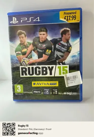 Rugby 15 PlayStation 4, Germany box front
