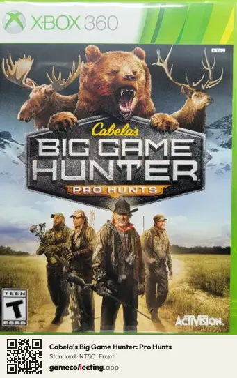 Cabela's Big Game Hunter: Pro Hunts Xbox 360, NTSC box front