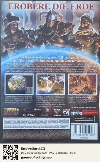 Empire Earth III Computer, Germany box back