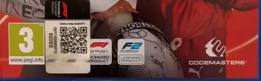 F1 2020, the PEGI square on its front