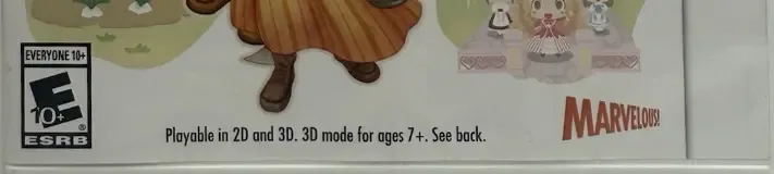 Story of Seasons, the ESRB box on its front