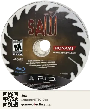 Saw PlayStation 3, NTSC disc