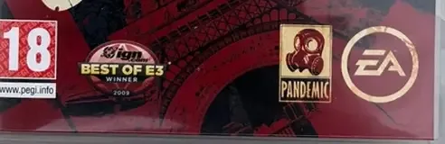 The Saboteur, the PEGI square on its front