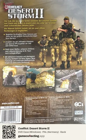 Conflict: Desert Storm II Computer, Germany box back
