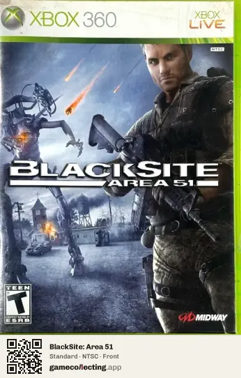 BlackSite: Area 51 Xbox 360, NTSC box front
