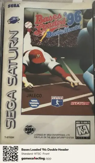 Bases Loaded '96: Double Header Sega Saturn, NTSC box front