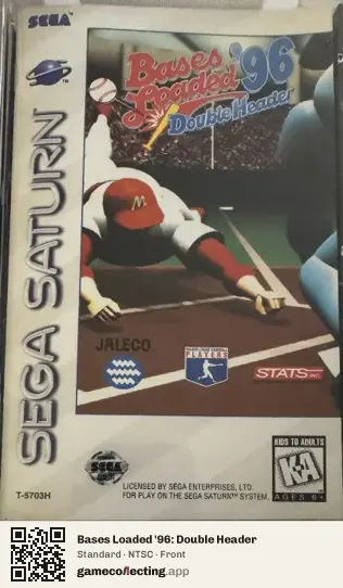 Bases Loaded '96: Double Header Sega Saturn, NTSC box front