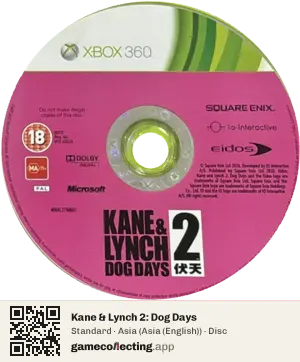 Kane & Lynch 2: Dog Days Xbox 360, Asia disc