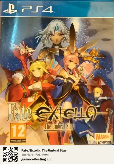 Fate/Extella: The Umbral Star PlayStation 4, PAL box front