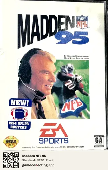 Madden NFL 95 Sega Mega Drive / Genesis, NTSC box front