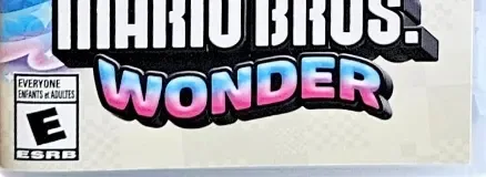 Super Mario Bros. Wonder, the ESRB box on its front